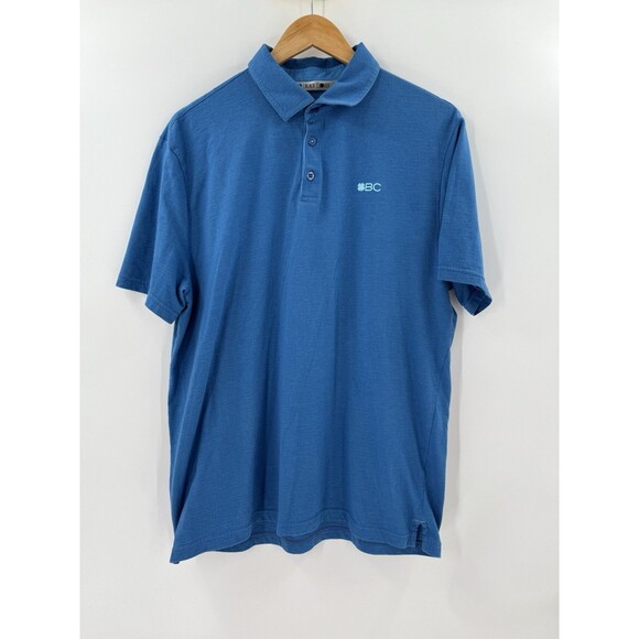 BLACK CLOVER Dri Balance Mens LARGE Polo Golf Shirt Blue Live Lucky - Picture 1 of 11